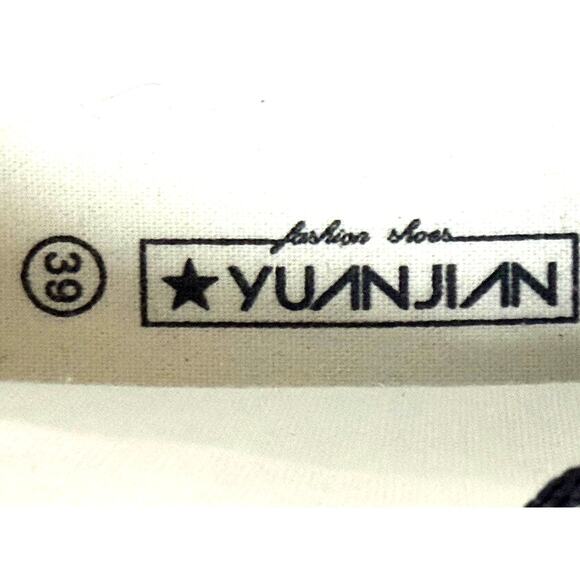 VTG-Inspired Yuanjian High Top Canvas Sneakers Black White Striped Sole Sz 39 - Picture 7 of 7